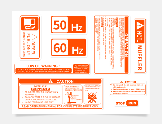 定制发动机组贴纸